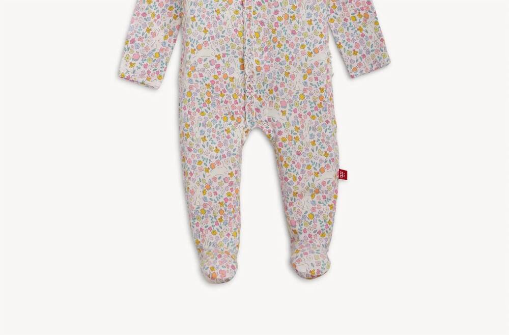 NEW MAGNETIC ME girls magnetic ruffle footie in bunny blossom